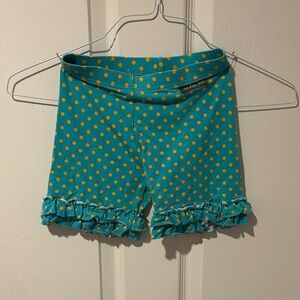 Matilda Jane Teal and Yellow Polka Dot Bike Shorts